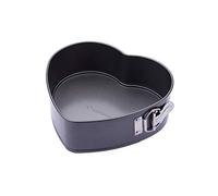 MasterClass Teglia per torte a forma di cuore da 22,5 cm con base libera e antiaderente senza PTFE, PFOA e BPA, chiusura a molla, robusto acciaio al carbonio da 1 mm, teglia da 9 pollici