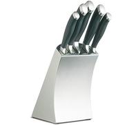 MasterClass Trojan, set di coltelli in acciaio inox di design a 6 pezzi e ceppo per coltelli