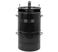 MasterCook - Barbecue A Carbonella Barrel Impilabile In Acciaio Con Termometro E Coperchio, 3 in 1 Multifunzione Grill, Affumicatore E Forno Pizza, Diametro 48 Cm E Altezza 100 Cm