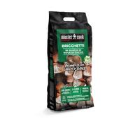 MasterCook - Bricchetti Barbecue In Guscio Di Noce Di Cocco Naturali, Carbone Di Cocco Ecologico Con Lunga Durata Fino A 3 Ore, Carbonella Per Barbecue In Sacco Antistrappo Con Maniglia (4 Kg)