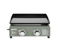 MasterCook - Piastra A Gas Professionale Da Esterno In Acciaio Inox Con 2, 3, 4 Fornelli Regolabili, Piastra A Gas Per Grigliare All’aperto In Campeggio O Giardino (Verde, 2 bruciatori)