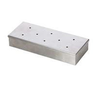 MasterCook - Scatola per Affumicatura in Acciaio Inox, Smoker Box per Barbecue A Gas E Carbone, Affumicatore BBQ per Carne E Pesce, Accessorio per Grigliate Aromatiche