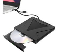 Masterizzatore CD/DVD portatile ultra sottile, prestazioni ad alta velocità con USB 3.0 e Type-C per Windows, Mac, Linux OS, Plug & Play, ampia