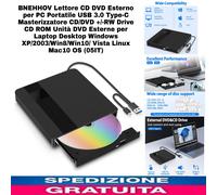 Masterizzatore Dvd CD Esterno x PC,lettore Dvd CD Esterno USB3.0 & Tipo-C Dvd Dr