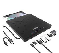 MASTERIZZATORE ESTERNO CD DVD USB 3.0 HUB 8 IN 1 4 PORTE USB LETTORE SCHEDE