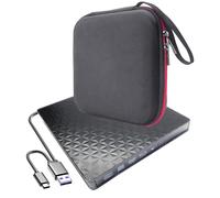 Masterizzatore/masterizzatore DVD Blu-ray esterno 4K Ultra HD 3D UHD USB-C + custodia per Asus HP Lenovo Dell MSI Surface Acer Laptop Desktop Gaming Computer, unità ottica BD-RE DVD+-R/RW DL 2 in 1