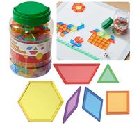 MASTERKIDZ mosaico Montessori tangram con forme geometriche trasparenti, 140 pezzi