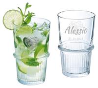 MASTERLASER3.0 Bicchiere da Gin Tonic personalizzato, Tumbler da long drink e cocktail, inciso al laser, 470 ml, personalizzabile con nome, iniziali e data - Migliore idea regalo - Quantità (6)