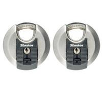 Master Lock Excell™ Acciaio Inox Disco 70mm Lucchetto Chiave Uguale X 2 MLKM40T