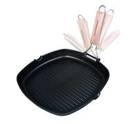 Masterpan MP-140 - Padella antiaderente in legno, con manici pieghevoli