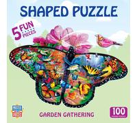 MasterPieces 100 Piece Shaped Jigsaw Puzzle for Kids - Garden Gathering - 14"x19