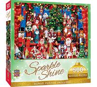 Masterpieces 500 Piece Glitter Christmas Jigsaw Puzzle - Holiday Festivities - 15"x21"