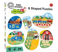 Masterpieces Baby Einstein Farm Explorers - Mini puzzle a forma di esploratori della fattoria, portatili, per la risoluzione dei problemi, età 6+