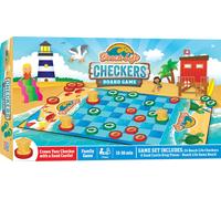 MasterPieces Beach Life Checkers Board Game - Fun Beach-Themed Game for Kids & A