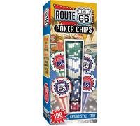 Masterpieces Casino - Route 66-100 Piece Poker Chip Set with Tray - Premium Qual