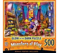 MasterPieces Puzzle da 500 pezzi che si illuminano al buio di Halloween, mostri in gioco, 38,1 x 53,3 cm