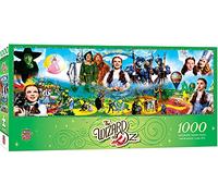 MasterPieces Puzzle panoramico da 1000 pezzi Mago di Oz, con licenza ufficiale, opera d'arte classica del film, scena della città smeraldo, pezzi tagliati casuali di alta qualità, finitura opaca