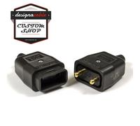 Masterplug 2p Asta Cavo Attacco Nero NC102B-01 Inline Connettore Nominale Ad 10A