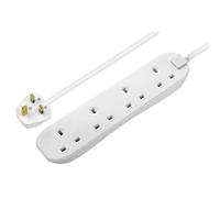 Masterplug 4-Way Compact Power Socket with 5m Extension Lead (White)