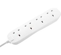 Masterplug 4-Way Compact Power Socket with 5m Extension Lead (White)