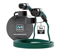 Masterplug Cavo di Ricarica Rapida EV Modo 3 con Custodia, per Veicoli Elettrici e Ibridi Plug-in, Tipo 2 a Tipo 2, Monofase, Cavo da 5 Metri, 7,4 kW, 32 A, EVC22325SL/CASE