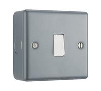 Interruttore Della Luce Metallico Masterplug 1-Gang 2-Vie MSTMC512