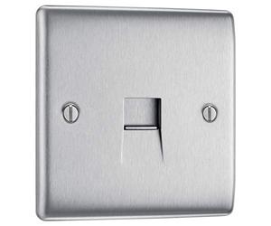Masterplug NBSBTM1 - Presa telefonica Master in acciaio spazzolato 1-Gang