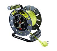 Masterplug omf20164sl-px avvolgicavo elettrico 4 prese, 3000 W, 230 V, Nero/Verde, 20 m