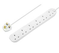 Masterplug - Prolunga 240V 6-Gang 13A Bianco 2m