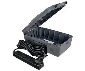 Masterplug - Scatola resistente alle intemperie con 3 prese e cavo prolunga da 10 m