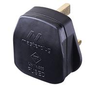 Masterplug Spina sagomata con fusibile da 13 Amp, 50 x 48 x 43 mm, colore: nero
