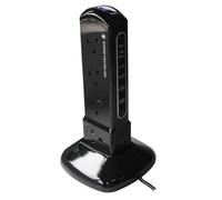 MASTERPLUG - SRPTU102PB - 8 Vie Surge Protetto Prolunga Torre Con 2x USB