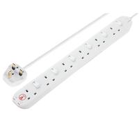 MASTERPLUG SWSRG6210N-MP Prolunga 6 Prese Bianca 13A 2M 1250W