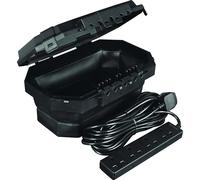 Masterplug WBCBBFG8B - Scatola di collegamento elettrico pieghevole, con 4 prese per spina, 8 m, resistente alle intemperie, per esterni, 154 x 376 x 230 mm, colore: nero, IP54