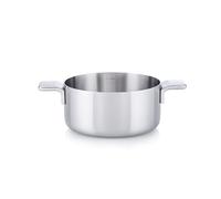 MasterPRO Alessi Bones - Casseruola da 20 cm - In acciaio inox - Finitura opaca all'interno e all'esterno - Corpo dritto - Scala di misurazione - Manico laterale in ghisa cava saldato - Adatto all'induzione