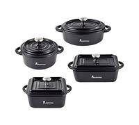 MasterPro Cook & Share | Pentole da cucina | Set di 4 pezzi con coperchio | Realizzate in gres resistente alle alte temperature | Casseruole da cucina | Compatibili con tutti i tipi di fornelli e