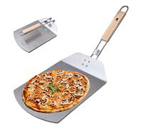 MasterPRO Foodies - Buccia per pizza da forno - Buccia in acciaio inox - Dimensioni 57,8x24,3x3,4cm - Manico in legno e gomma - Rimuove le pizze dal forno in modo stabile e sicuro