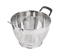 MasterPRO Foodies - Colino grande da 25 cm con manico - Colino micro poroso in metallo - scolapasta per verdure - ciotola di miscelazione per scarico della pasta - lavaggio del riso