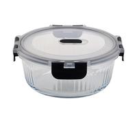 MasterPRO Foodies - Contenitore per alimenti da 950 ml - In vetro borosilicato - Tupperware rotondo con sfiato - Design elegante - Sicuro in microonde - Sicuro in microonde