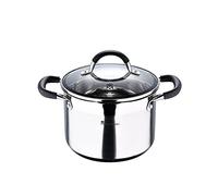 MasterPro Foodies | Pentola da Cucina con Coperchio in Vetro | Capacità di 4 L | Fabbricata in Acciaio Inossidabile | Molto Resistente, Pulizia Facile | Per Ogni Piano Cottura