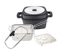 MasterPRO Foodies | Set di pentole 5 pezzi in 1 | Set multifunzione in alluminio pressofuso | Cucinare, grigliare, arrostire e cuocere a vapore | Accessori inclusi | Per tutti i piani cottura