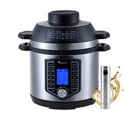 MasterPro FryCook | Kit con Friggitrice Senza Olio e Pentola a Pressione da 1500W e 6L Con Olio Spray | Con 44 Funzioni Automatiche | Pentola Express | 12 Programmi di Cottura