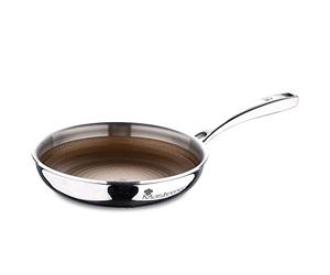MasterPRO Giro 3 | Padella Antiaderente da 28 cm | Con Triplo Strato in Acciaio Inossidabile e Alluminio | Manico Ergonomico | Padella Acciaio Inox | Per Tutti i Tipi di Piani Cottura