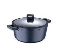 MasterPRO Indigo | Pentola da 28 x 13 cm con coperchio | Padella antiaderente in alluminio pressofuso | Rivestimento antiaderente Xylan Plus | Maniglie Soft Touch | Tutti i tipi di piastre