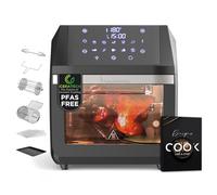 MasterPRO ROCKET 1100 - Friggitrice ad aria calda 11L PFAS FREE e mini forno 1800W con rivestimento in ceramica CERATECH- 10 programmi e controllo della temperatura - Con cestello rotante
