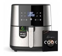 MasterPRO ROCKET 600 - Friggitrice ad aria calda 6L SENZA PFAS 1800W 6L con rivestimento ceramico CERATECH - Touch Screen LED - Termostato 80-200°C Cestello rimovibile - Involucro acciaio inossidabile