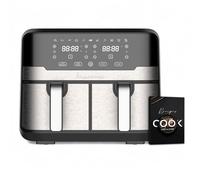 MasterPro Rocket Duo 900 | Friggitrice Senza Olio Doppia | Nero | Capacità da 9 L e 2100 W di Potenza | Schermo LED Touch e Cestello Antiaderente | Friggitrice ad Aria | 11 Funzioni Diverse in 1