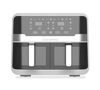 MasterPro Rocket Duo - Friggitrice ad aria doppia da 9 litri e 2400w - Controllo tempo e temperatura - Display digitale - Cestelli in alluminio facili da pulire - Controllo smartphone