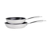 MasterPRO Set di 2 padelle, dimensioni 20+24 cm, realizzate in alluminio pressato, totale anti-aderenza, manico in acciaio inox, adatto a tutti i tipi di cucine, inclusa induzione