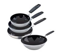 MasterPro Smart | 3 Padelle Antiaderenti di 20, 24 e 28 cm e Wok di 28 cm | Alluminio Forgiato | Manico Ergonomico | Kit di Padelle | Per Tutti i Piani Cottura